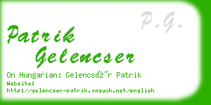 patrik gelencser business card